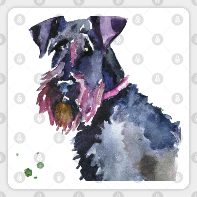 Watercolor Giant Schnauzer - Dog Lovers Sticker by Edd Paint Something